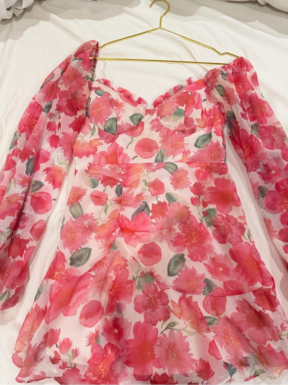 Lena Pink Floral Mini Dress